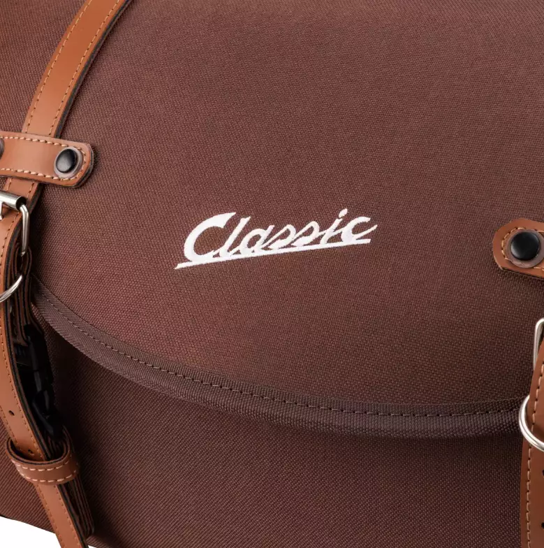Borsa "Classic" grande per Vespa, in nylon, marrone tabacco