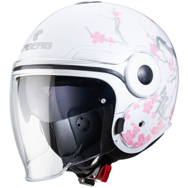 Casco Caberg Uptown Bloom, bianco/argento/rosa