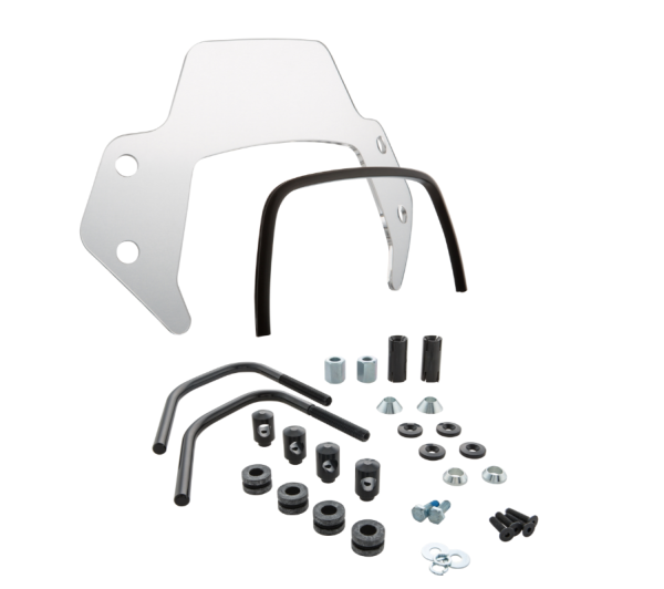 Flyscreen per Vespa Sprint 50-150cc 2T/4T, supporti neri, trasparenti