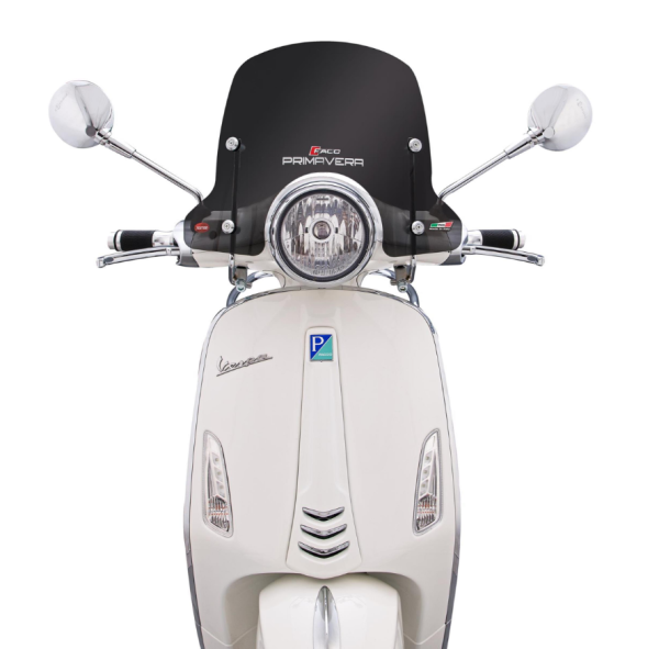 Parabrezza FACO semi-alto per Vespa Primavera /Elettrica 50-125ccm 2T/4T ('14-), nero oscurato