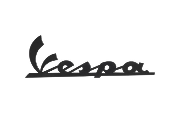 Scritta "Vespa" sullo scudo anteriore - nero lucido/antracite