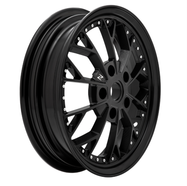 Cerchio 2 anteriore/posteriore 12" per Vespa GTS/GTS Super/GTV/GT/946 125-300ccm, nero lucido