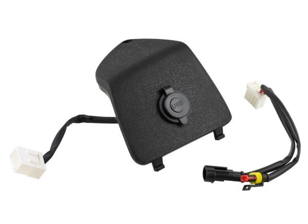 Copri vano bagagli sinistro con connessione USB per Vespa GTS/​GTS Super/​GTV/​GT, nero