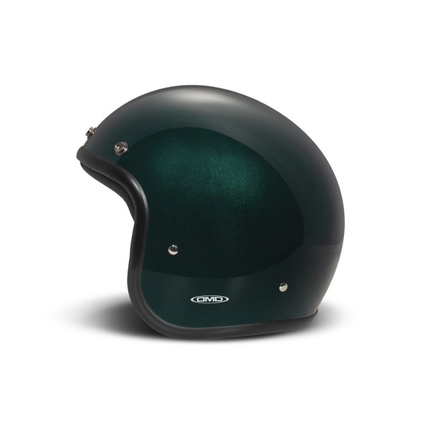 Casco jet DMD Retro, verde, glitter, verde intenso, vetroresina, ECE 22.06