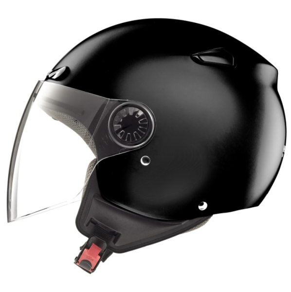 Casco jet Helmo Milano, Oscuro, nero, lucido