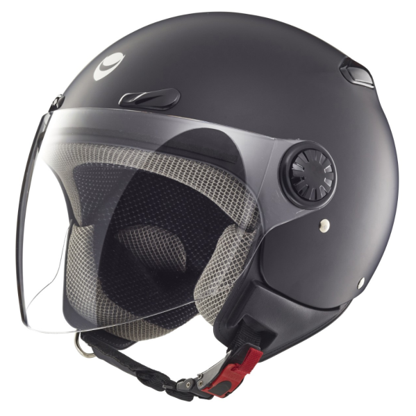 Casco jet Helmo Milano, Oscuro, nero, opaco