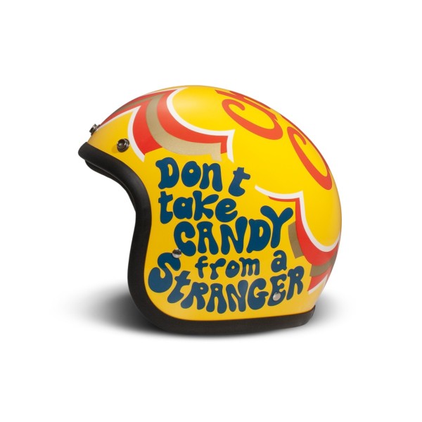 DMD casco jet Retro, marrone, lucido, Caffè, XS, fibra di vetro, ECE 22.06