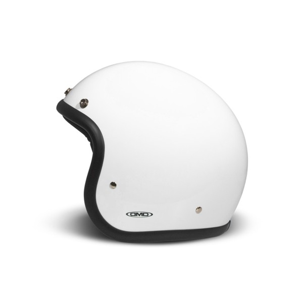 DMD casco jet Retro, bianco, opaco, bianco pieno, fibra di vetro, ECE 22.06