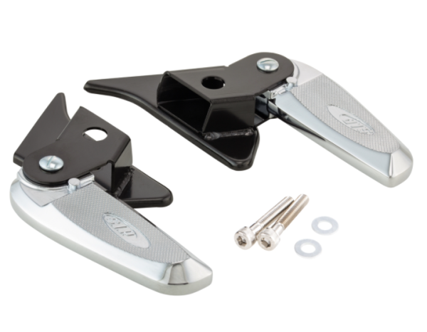 Poggiapiedi destro e sinistro per Vespa Primavera/​Sprint 50-150ccm 2T/​4T AC, nero/cromato