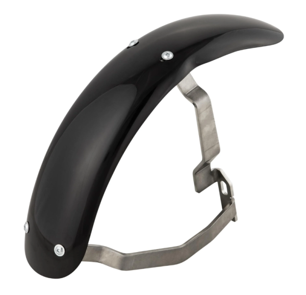 Parafango 2.0 Garelli Race EVO II per Vespa PX 80-200ccm, GRP nero, staffa in acciaio inox spazzolato