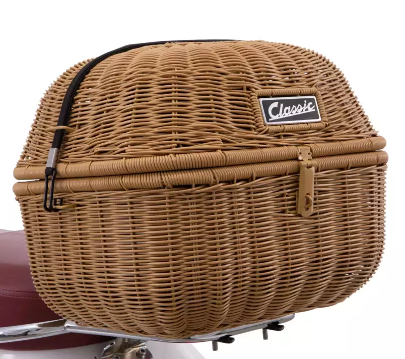 Kit cestino "Classic" con portapacchi per Vespa LX/LXV/S 50-150cc, marrone