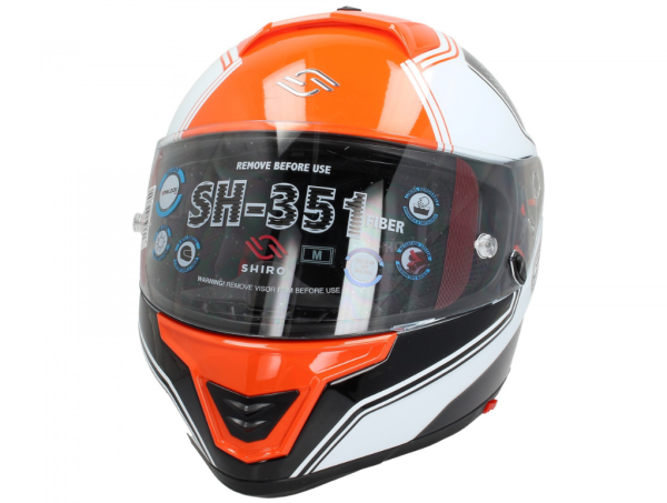 Casco integrale Shiro, SH351, Fibra, F4, arancione