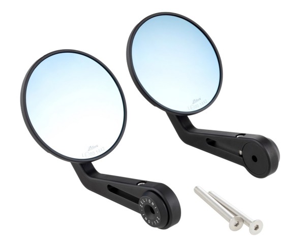 Specchietto terminale manubrio ZELIONI per Vespa, destro e sinistro, nero opaco