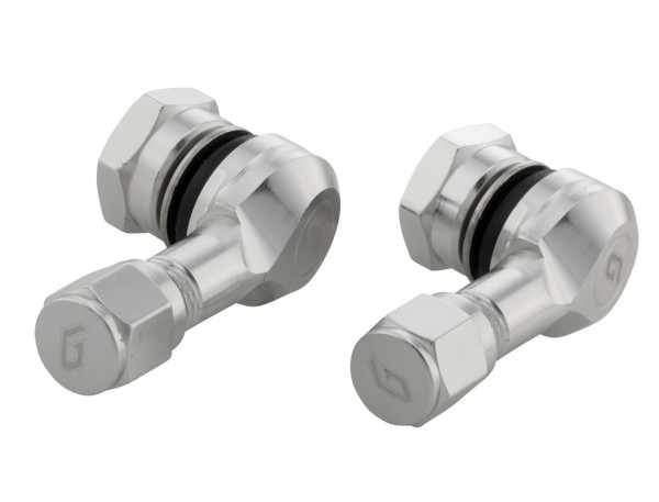 Inserto valvola per pneumatici/cerchione tubeless 80°, argento anodizzato