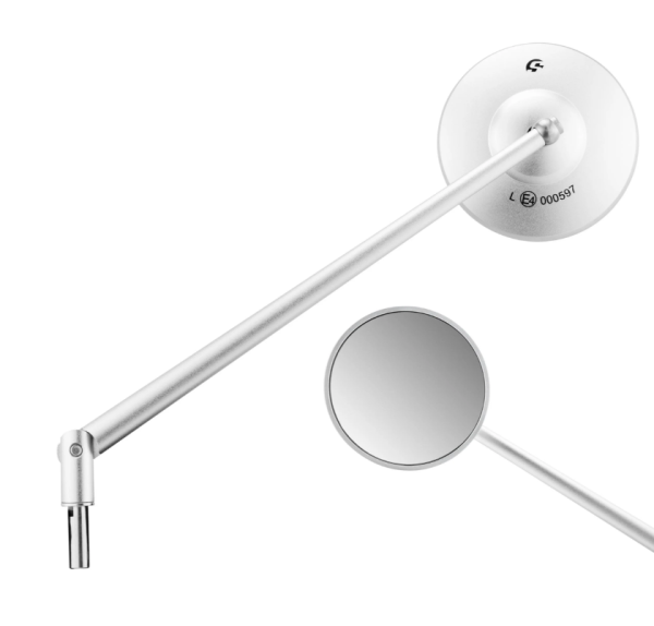 Specchio standard destro o sinistro per Vespa PX 80-200ccm, alluminio opaco