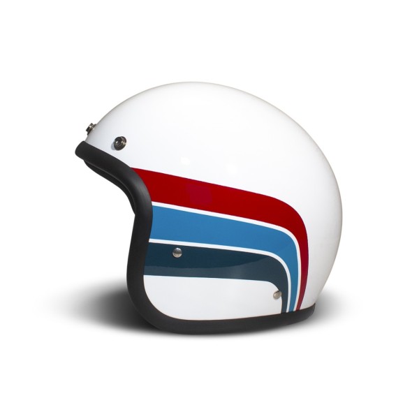 Casco DMD jet retrò, bianco, lucido, Artemis, vetroresina, ECE 22.06