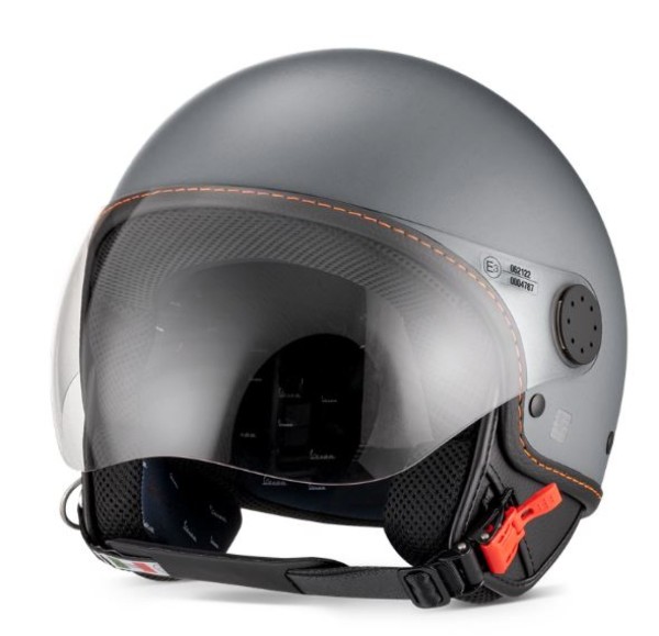 Casco jet Vespa, visiera Vespa LongHe, grigio/titanio (707/C) - XL