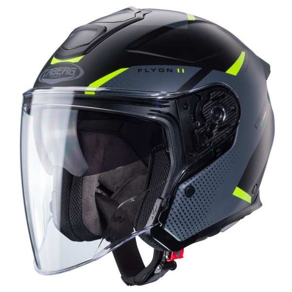 Caberg casco Flyon II Boss nero opaco/grigio-fluo-giallo